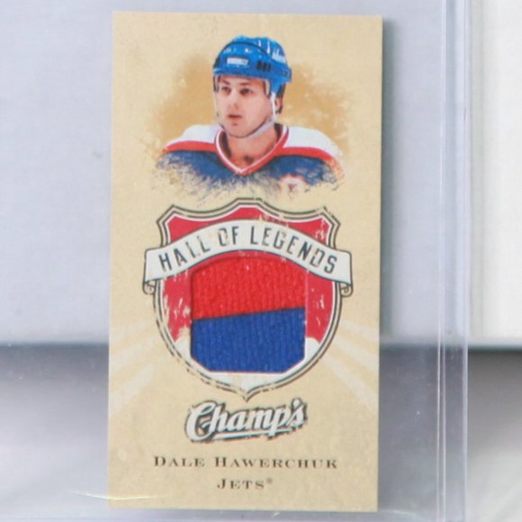 Dale Hawerchuk Mini Champ's Hall of Legends Event Worn Jersey Card Winnipeg Jets - Picture 3 of 4